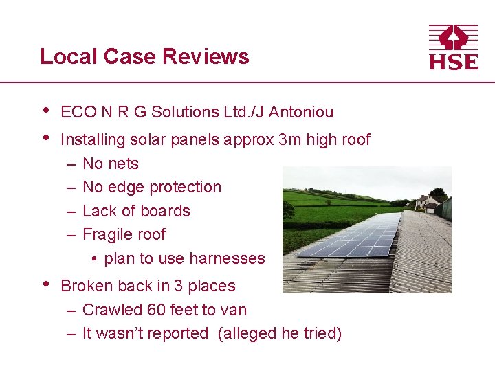 Local Case Reviews • • ECO N R G Solutions Ltd. /J Antoniou •