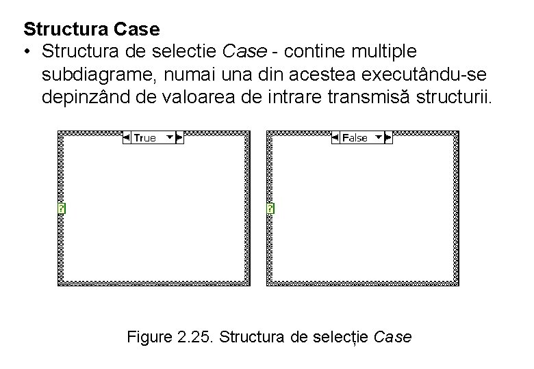 Structura Case • Structura de selectie Case - contine multiple subdiagrame, numai una din