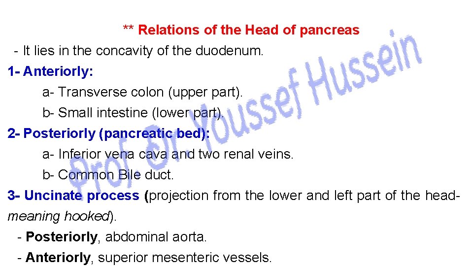 ** Relations of the Head of pancreas - It lies in the concavity of