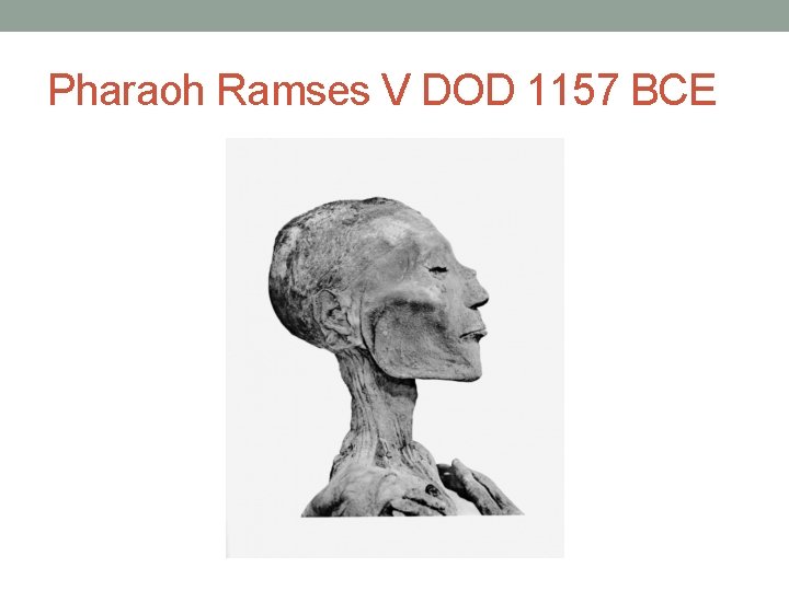 Pharaoh Ramses V DOD 1157 BCE 