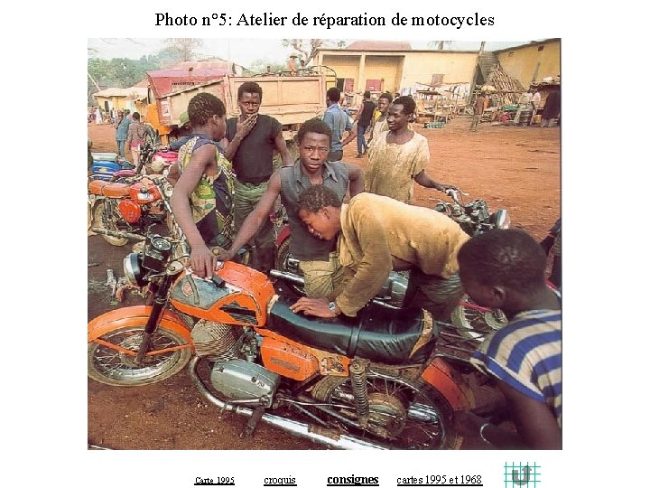 Photo n° 5: Atelier de réparation de motocycles Carte 1995 croquis consignes cartes 1995