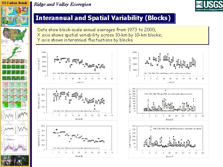 US Carbon Trends Ridge and Valley Ecoregion Interannual and Spatial Variability (Blocks) Data show