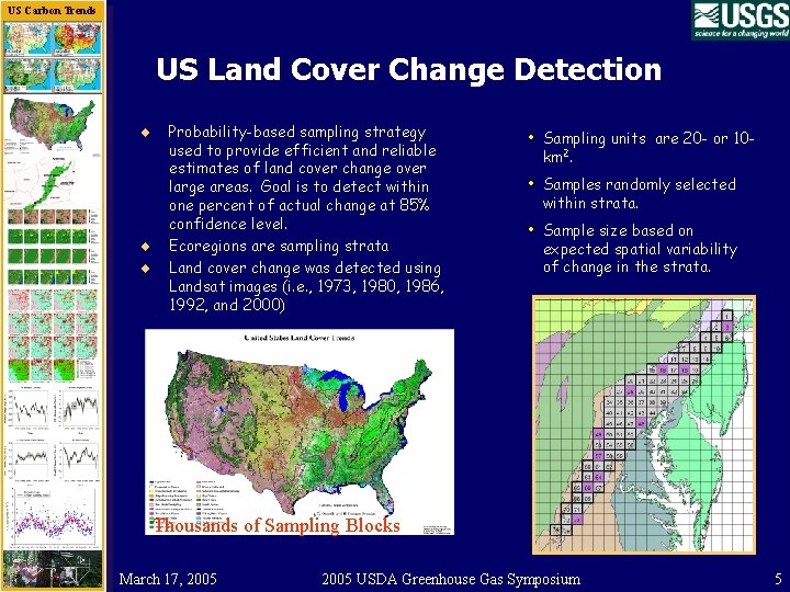 US Carbon Trends US Land Cover Change Detection ¨ ¨ ¨ Probability-based sampling strategy