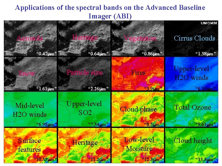 Applications of the spectral bands on the Advanced Baseline Imager (ABI) Aerosols “ 0.