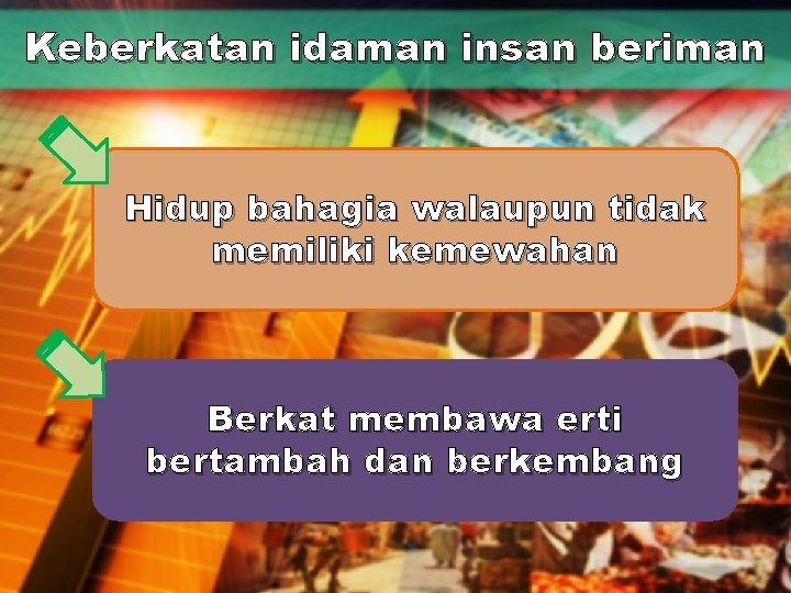 Keberkatan idaman insan beriman Hidup bahagia walaupun tidak memiliki kemewahan Berkat membawa erti bertambah