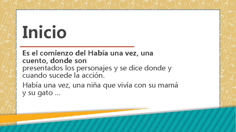 Inicio Es el comienzo del Había una vez, una cuento, donde son presentados los