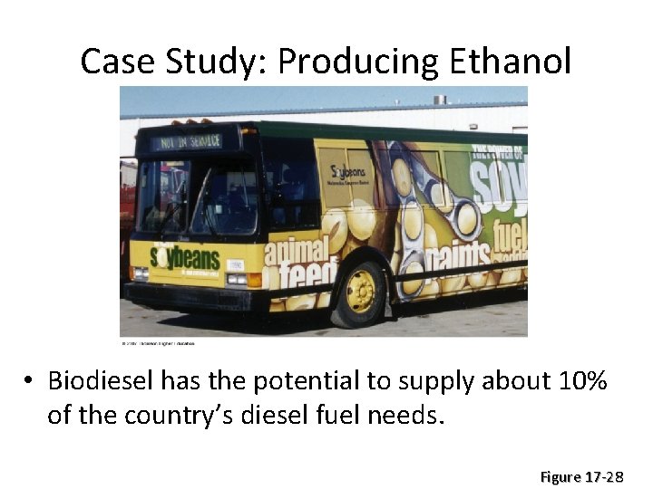 Case Study: Producing Ethanol • Biodiesel has the potential to supply about 10% of