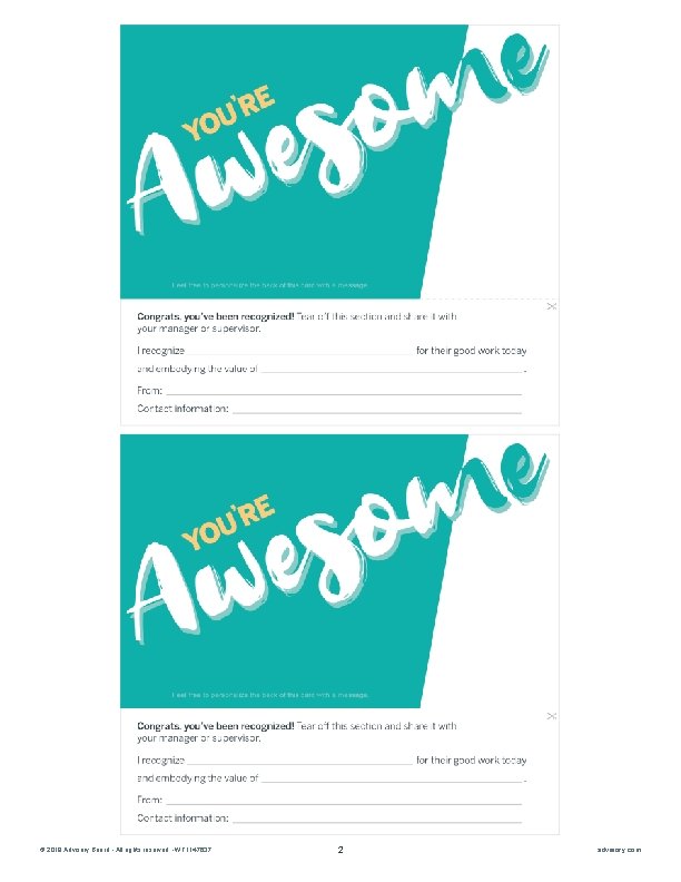 © 2019 Advisory Board • All rights reserved • WF 1147637 2 advisory. com