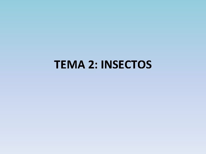 TEMA 2: INSECTOS 