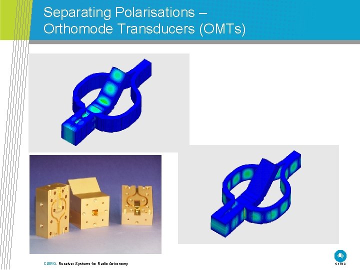 Separating Polarisations – Orthomode Transducers (OMTs) CSIRO. Receiver Systems for Radio Astronomy 