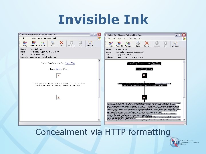 Invisible Ink Concealment via HTTP formatting 