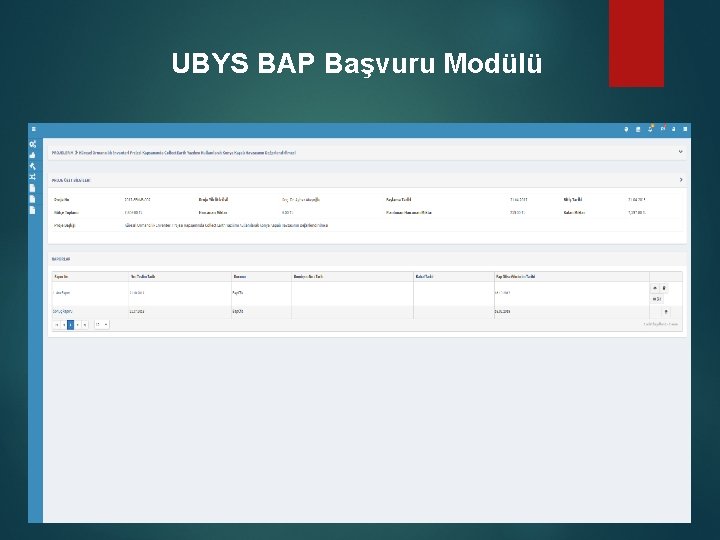 UBYS BAP Başvuru Modülü 