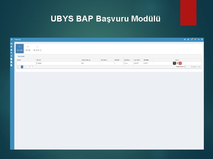 UBYS BAP Başvuru Modülü 