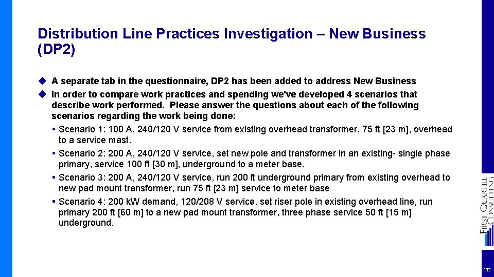 Distribution Line Practices Investigation – New Business (DP 2) ◆ A separate tab in
