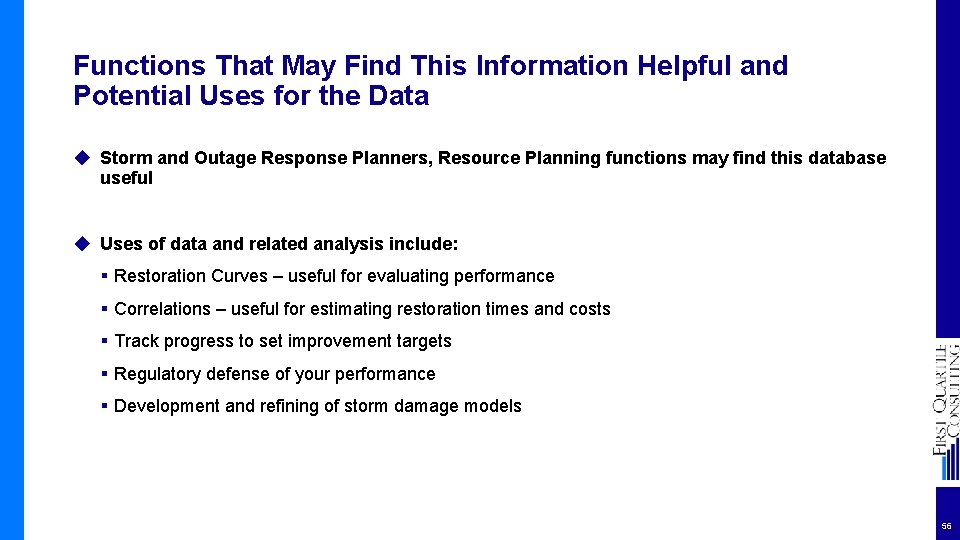 Functions That May Find This Information Helpful and Potential Uses for the Data ◆