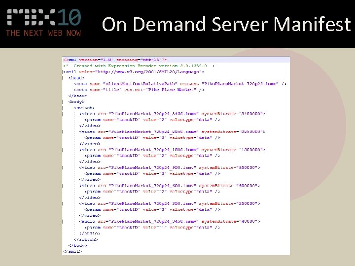 On Demand Server Manifest 