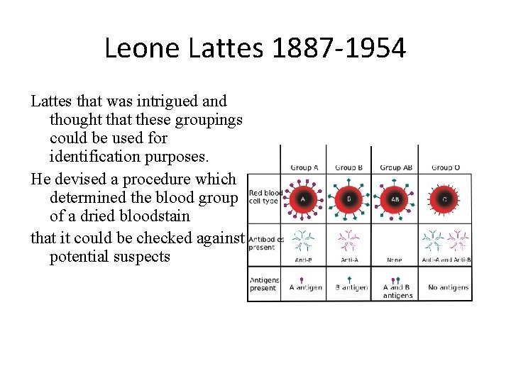 Leone Lattes 1887 -1954 Lattes that was intrigued and thought that these groupings could