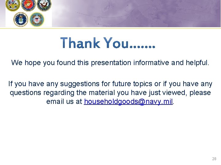 We hope you found this presentation informative and helpful. If you have any suggestions