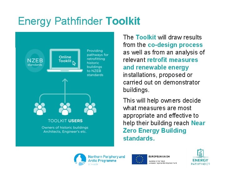 Energy Pathfinder Toolkit The Toolkit will draw results from the co-design process as well