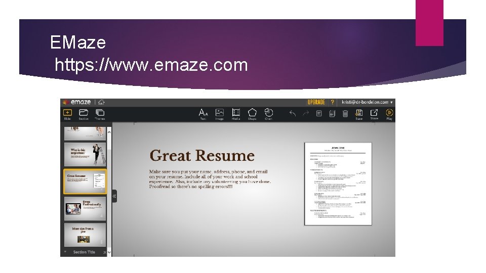 EMaze https: //www. emaze. com 