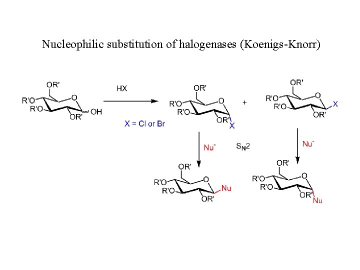 Nucleophilic substitution of halogenases (Koenigs-Knorr) 