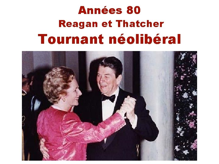 Années 80 Reagan et Thatcher Tournant néolibéral 