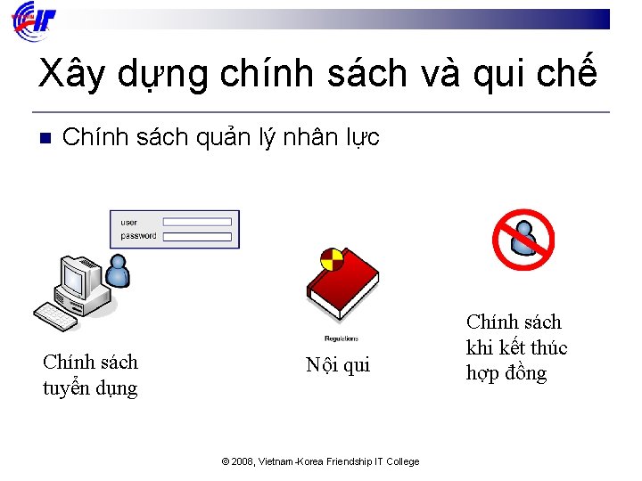 Xây dựng chính sách và qui chế n Chính sách quản lý nhân lực