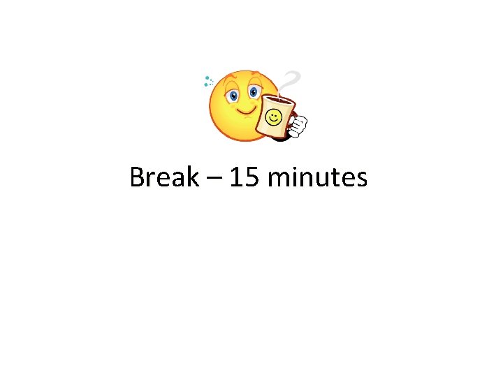 Break – 15 minutes 