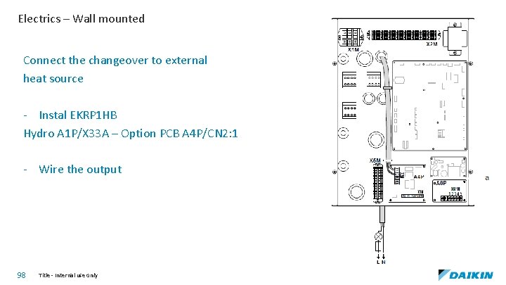 Electrics – Wall mounted Connect the changeover to external heat source - Instal EKRP