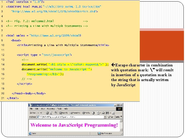 welcome 2. html (1 of 1) Escape character in combination with quotation mark: ” welcome 2. html (1 of 1) Escape character in combination with quotation mark: ”