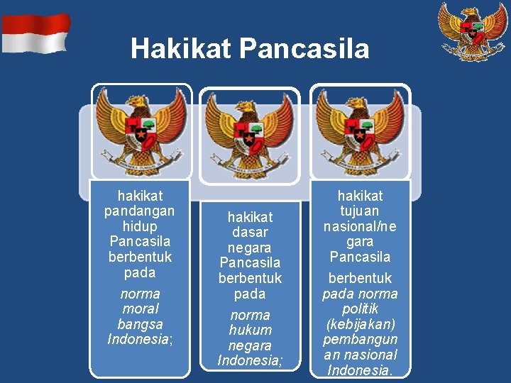 Hakikat Pancasila hakikat pandangan hidup Pancasila berbentuk pada norma moral bangsa Indonesia; hakikat dasar