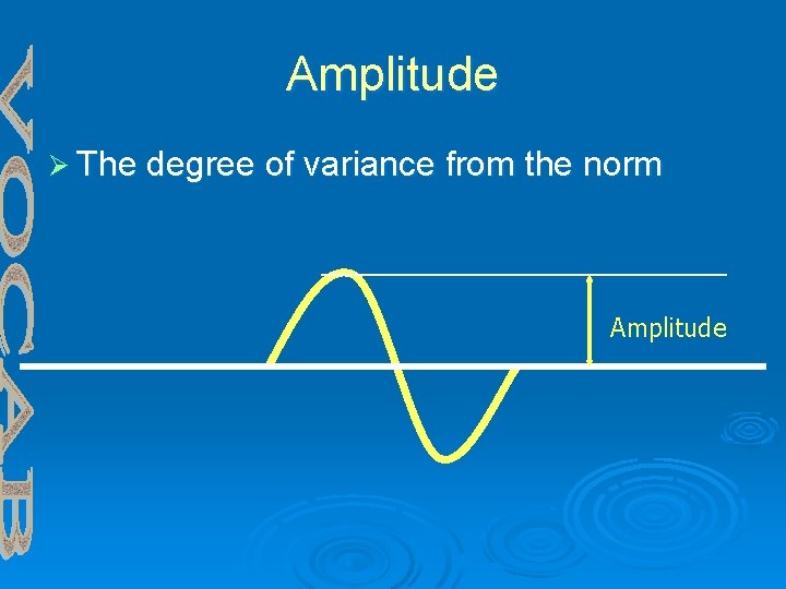 Amplitude Ø The degree of variance from the norm Amplitude 