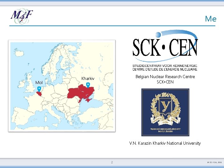 Me Mol Belgian Nuclear Research Centre SCK • CEN Kharkiv V. N. Karazin Kharkiv