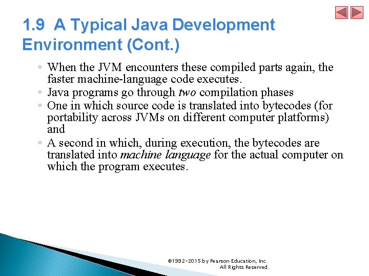 1. 9 A Typical Java Development Environment (Cont. ) ◦ When the JVM encounters