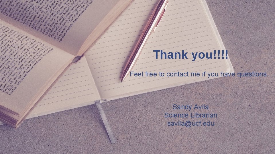 Thank you!!!! Feel free to contact me if you have questions. Sandy Avila Science