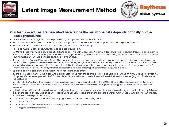 Latent Image Measurement Method Our test procedures are described here (since the result one