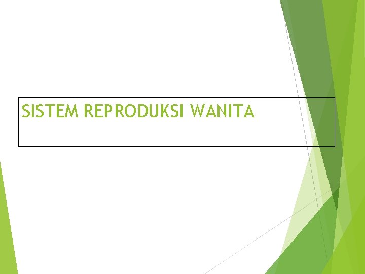 SISTEM REPRODUKSI WANITA 