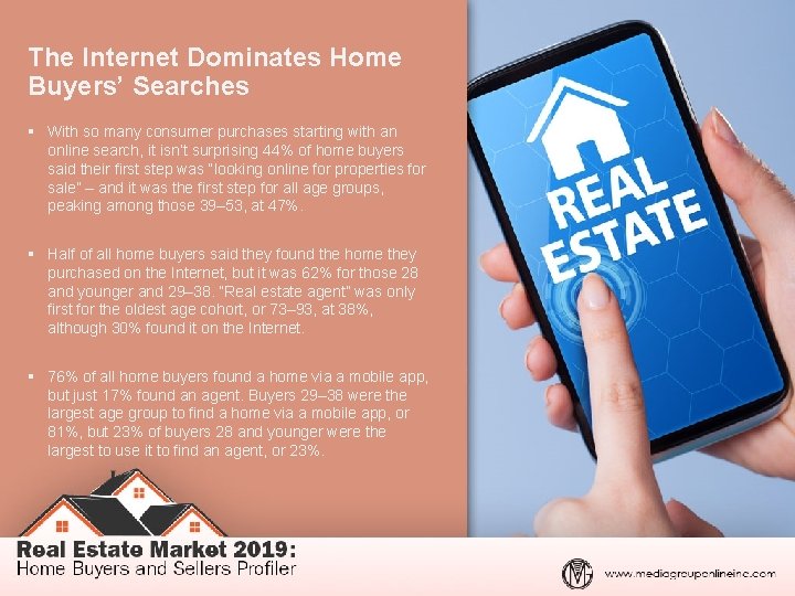 The Internet Dominates Home Buyers’ Searches § With so many consumer purchases starting with