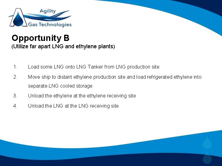 Opportunity B (Utilize far apart LNG and ethylene plants) 1. Load some LNG onto