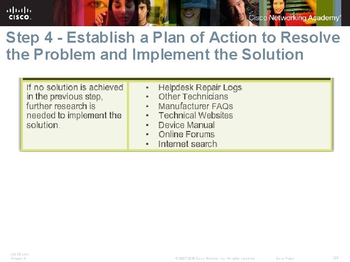 Step 4 - Establish a Plan of Action to Resolve the Problem and Implement
