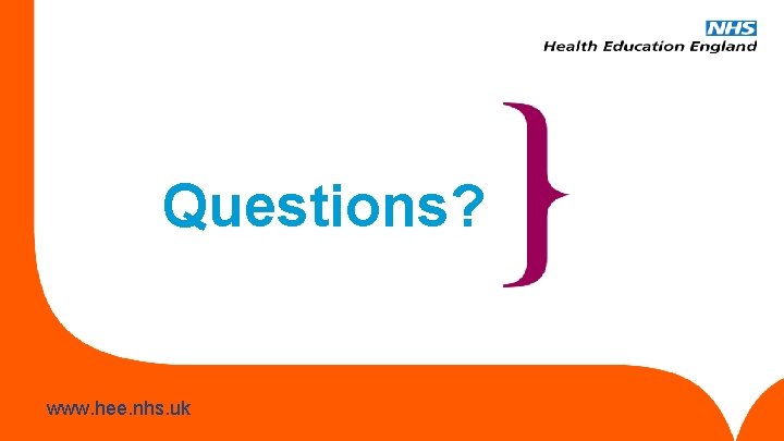 Questions? www. hee. nhs. uk 