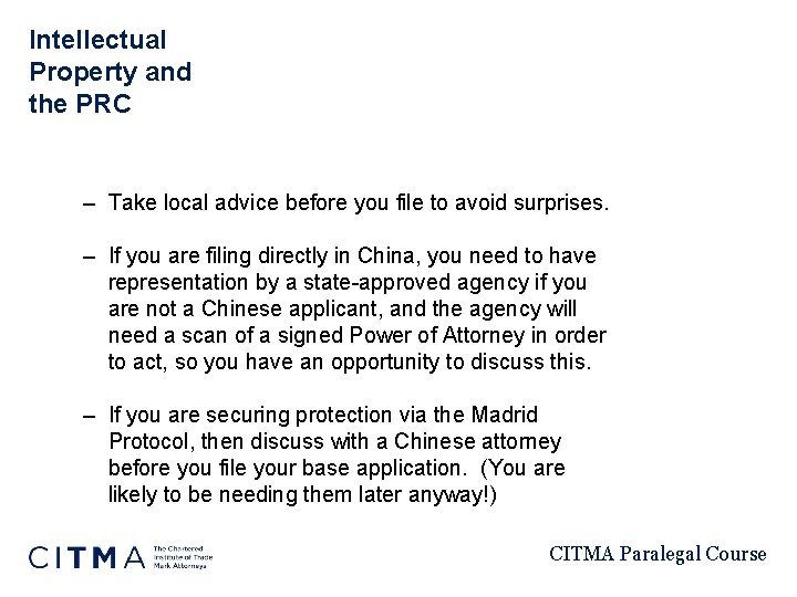 Intellectual Property and the PRC – Take local advice before you file to avoid