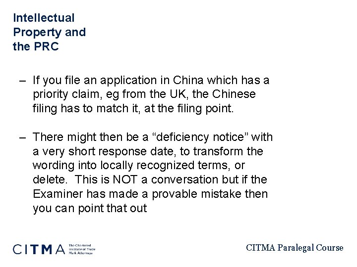 Intellectual Property and the PRC – If you file an application in China which