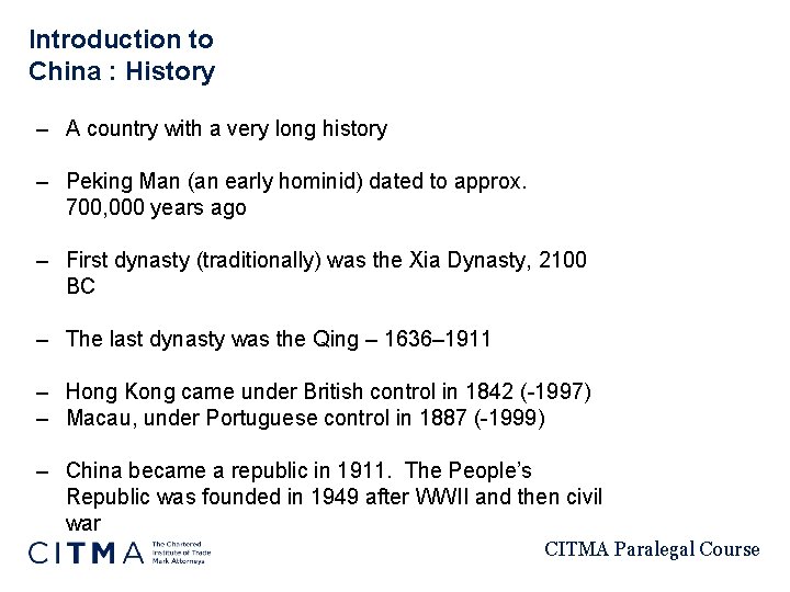 Introduction to China : History – A country with a very long history –