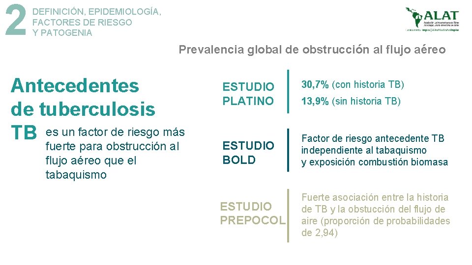 2 DEFINICIÓN, EPIDEMIOLOGÍA, FACTORES DE RIESGO Y PATOGENIA Prevalencia global de obstrucción al flujo