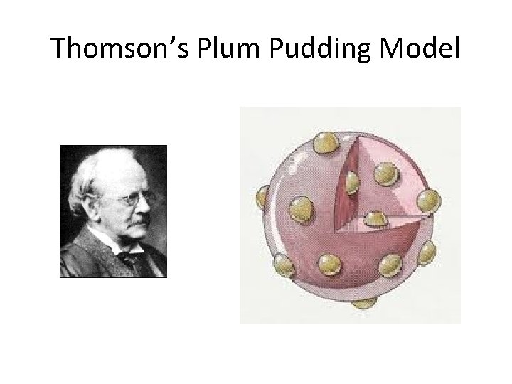 Thomson’s Plum Pudding Model Thomson’s Plum Pudding Model