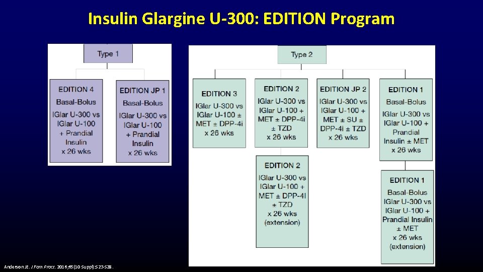 Insulin Glargine U-300: EDITION Program Anderson JE. J Fam Pract. 2016; 65(10 Suppl): S