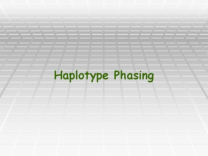 Haplotype Phasing 