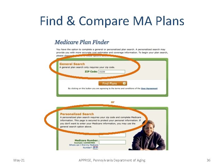 Find & Compare MA Plans May-21 APPRISE, Pennsylvania Department of Aging 36 