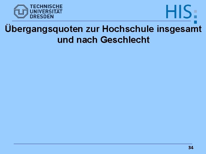 Übergangsquoten zur Hochschule insgesamt und nach Geschlecht 34 